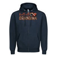 Navy football grandma with leopard Zipper Hoodie - texasbilliewilder
