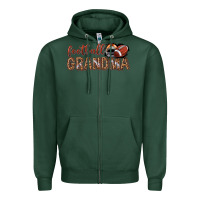 Sports Green football grandma with leopard Zipper Hoodie - texasbilliewilder
