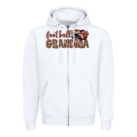 White football grandma with leopard Zipper Hoodie - texasbilliewilder