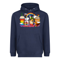 Navy rainbow coffee cups Heavyweight Hoodie - Zillion Design Studio
