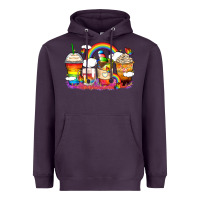 Plum rainbow coffee cups Heavyweight Hoodie - Zillion Design Studio