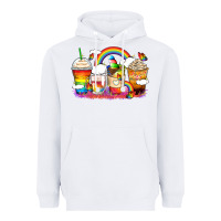 White rainbow coffee cups Heavyweight Hoodie - Zillion Design Studio