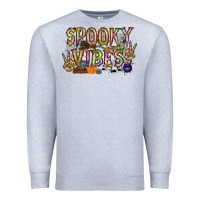 Heather Grey spooky vibes Premium Sweatshirt - RacoonDesign