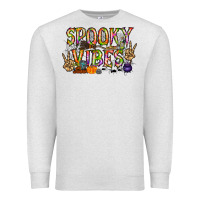 Oatmeal Heather spooky vibes Premium Sweatshirt - RacoonDesign