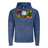 Vintage Denim joy for christmas with snowman Vintage Hoodie - AdoDesignShop