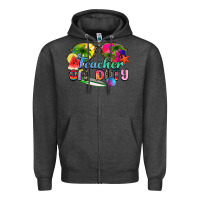 Charcoal Heather teacher off duty Zipper Hoodie - Zillion Design Studio