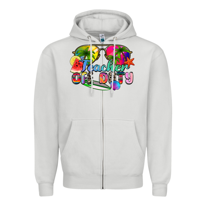Teacher Off Duty Zipper Hoodie by Zillion Design Studio | Teevron