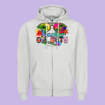 Teacher Off Duty Zipper Hoodie Designed By Zillion Design Studio