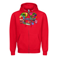 Red teacher off duty Zipper Hoodie - Zillion Design Studio