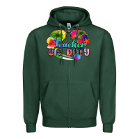 Sports Green teacher off duty Zipper Hoodie - Zillion Design Studio
