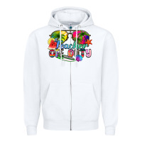 White teacher off duty Zipper Hoodie - Zillion Design Studio