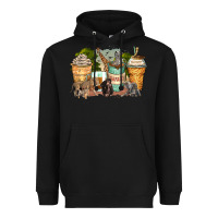 Black safari animals coffee cups Heavyweight Hoodie - Zillion Design Studio