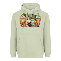 Matcha safari animals coffee cups Heavyweight Hoodie - Zillion Design Studio