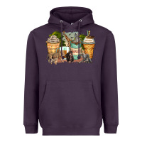 Plum safari animals coffee cups Heavyweight Hoodie - Zillion Design Studio
