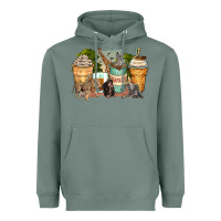 Sage safari animals coffee cups Heavyweight Hoodie - Zillion Design Studio