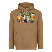 Toasted Coconut safari animals coffee cups Heavyweight Hoodie - Zillion Design Studio