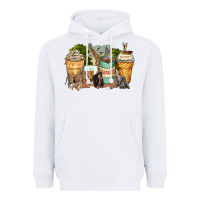 White safari animals coffee cups Heavyweight Hoodie - Zillion Design Studio