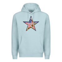 Blue Mist American Flag Star Premium Hoodie - LillyAllenDesigns