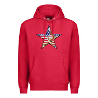 Cardinal American Flag Star Premium Hoodie - LillyAllenDesigns