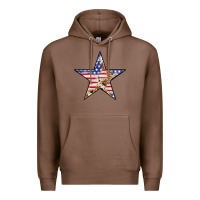 Chestnut American Flag Star Premium Hoodie - LillyAllenDesigns