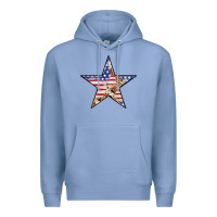 Colony Blue American Flag Star Premium Hoodie - LillyAllenDesigns