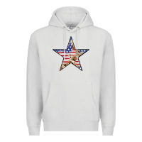 Dove Grey American Flag Star Premium Hoodie - LillyAllenDesigns