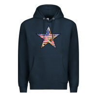 Navy American Flag Star Premium Hoodie - LillyAllenDesigns