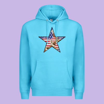 American Flag Star Premium Hoodie Designed By Lillyallendesigns