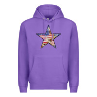 Purple American Flag Star Premium Hoodie - LillyAllenDesigns