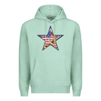 Seafoam American Flag Star Premium Hoodie - LillyAllenDesigns