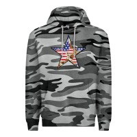 Slate Camo American Flag Star Premium Hoodie - LillyAllenDesigns