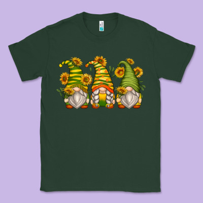 Classic Tee sunflower gnomes