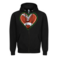 Black football heart Zipper Hoodie - texasbilliewilder