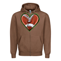 Chestnut football heart Zipper Hoodie - texasbilliewilder