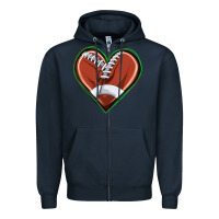 Navy football heart Zipper Hoodie - texasbilliewilder