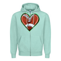 Seafoam football heart Zipper Hoodie - texasbilliewilder