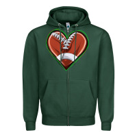 Football Heart Zipper Hoodie | Teevron