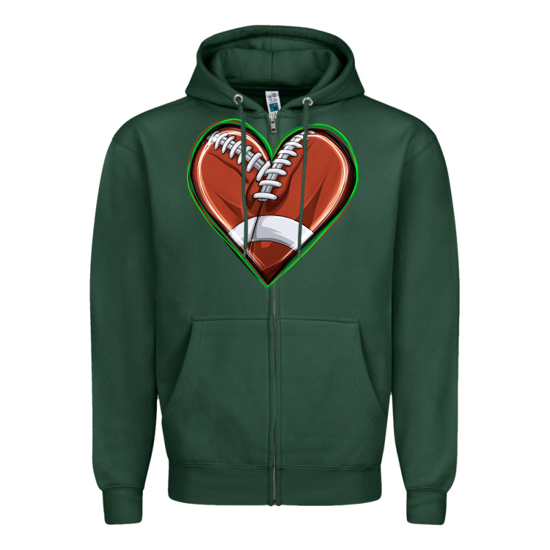 Football Heart Zipper Hoodie by texasbilliewilder | Teevron