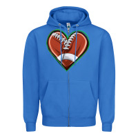 True Royal football heart Zipper Hoodie - texasbilliewilder