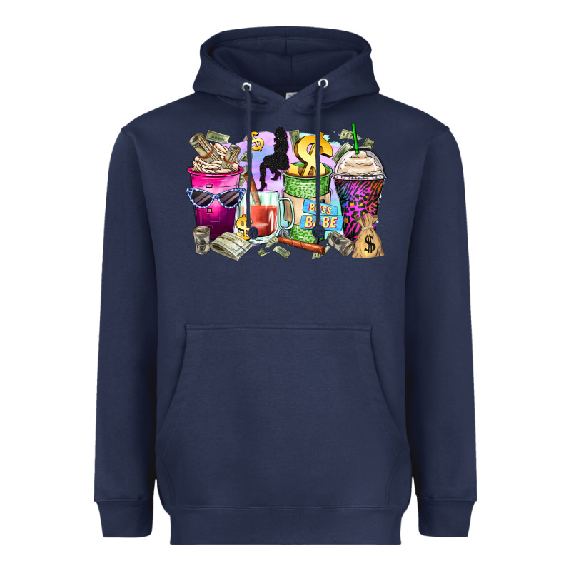 Boss Babe Coffee Cups Heavyweight Hoodie by Zillion Design Studio | Teevron