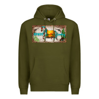 Army Green western howdy cowboy horse sunset weapon cactus leopard  license plate Premium Hoodie - BarkalooDesign