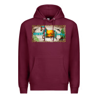 Burgundy western howdy cowboy horse sunset weapon cactus leopard  license plate Premium Hoodie - BarkalooDesign