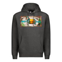 Charcoal Heather western howdy cowboy horse sunset weapon cactus leopard  license plate Premium Hoodie - BarkalooDesign