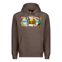 Coffee western howdy cowboy horse sunset weapon cactus leopard  license plate Premium Hoodie - BarkalooDesign