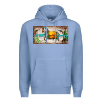 Colony Blue western howdy cowboy horse sunset weapon cactus leopard  license plate Premium Hoodie - BarkalooDesign