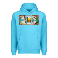 Ocean Blue western howdy cowboy horse sunset weapon cactus leopard  license plate Premium Hoodie - BarkalooDesign