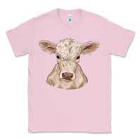 Bubblegum Pink charolais calf Classic Tee - RanaPortraitStore