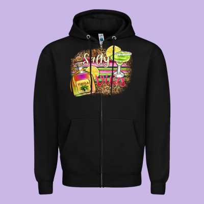 Salty Vibes Zipper Hoodie Designed By Zillion Design Studio