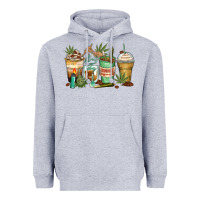 Heather Grey highly caffeinated coffee cups Heavyweight Hoodie - Zillion Design Studio