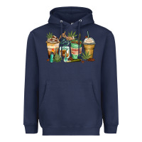 Navy highly caffeinated coffee cups Heavyweight Hoodie - Zillion Design Studio
